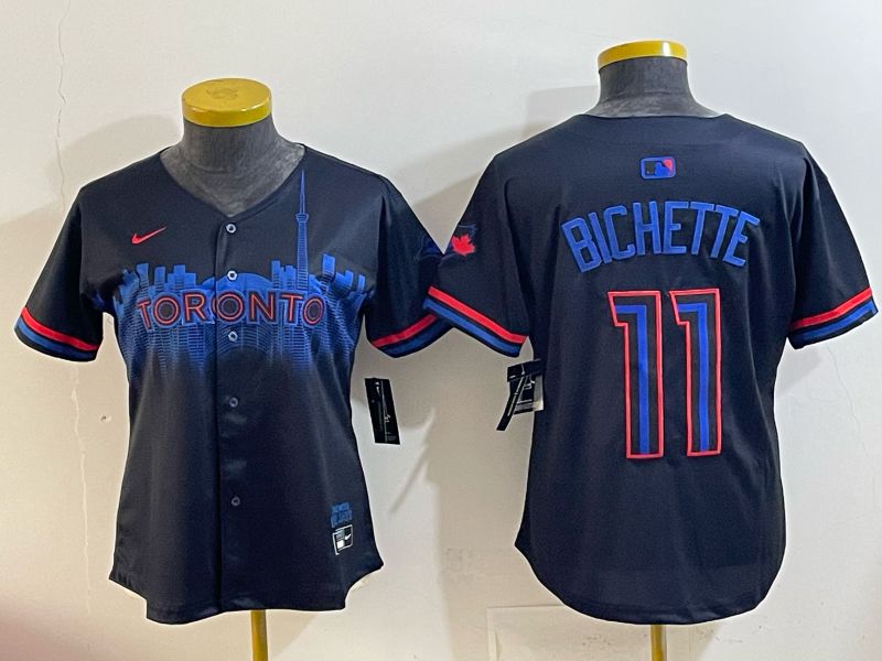 Youth 2025 Toronto Blue Jays #11 Bichette black Joint Name Nike MLB Jersey style 001